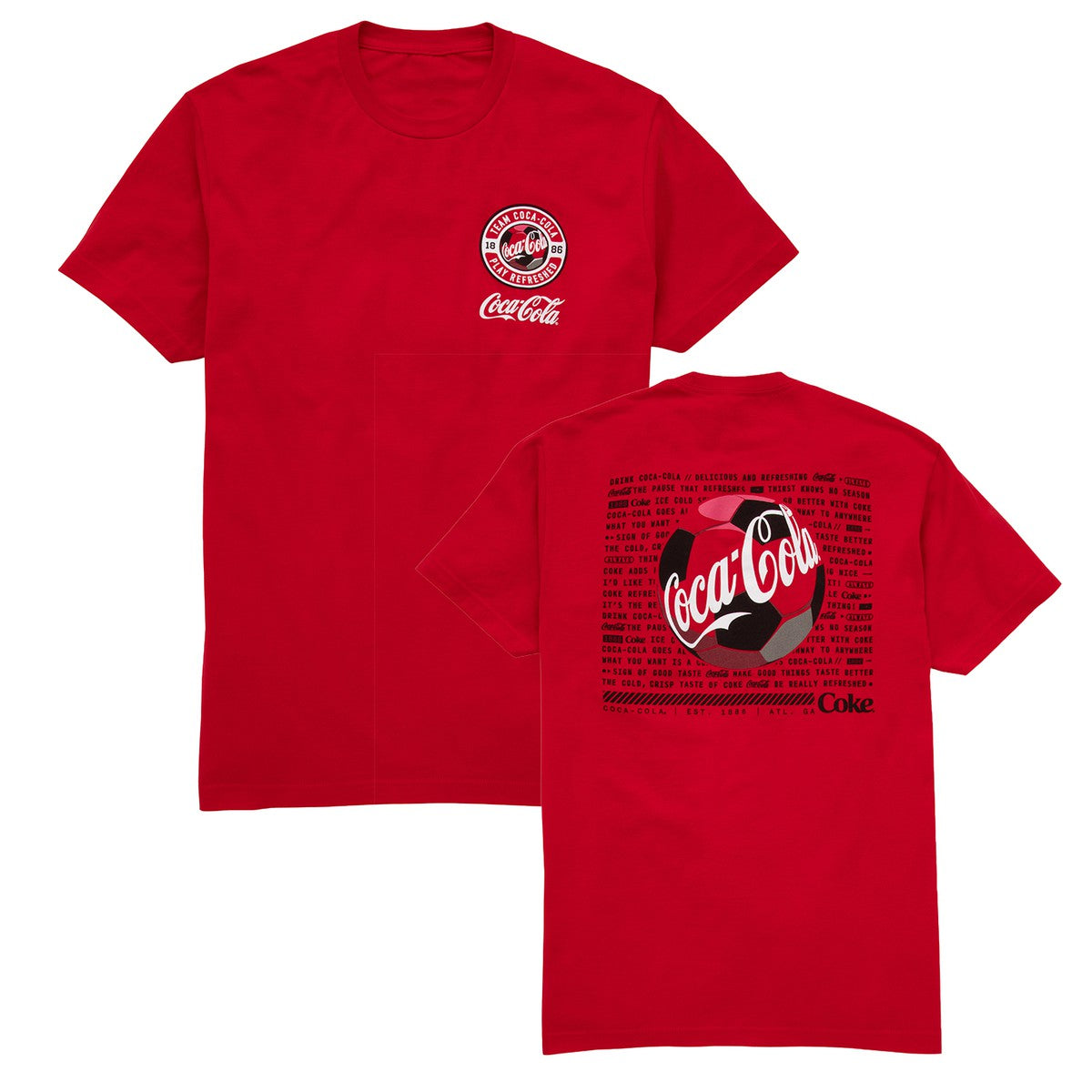 Coca-Cola Store Popular - Coca-Cola Unisex Soccer Red T-Shirt