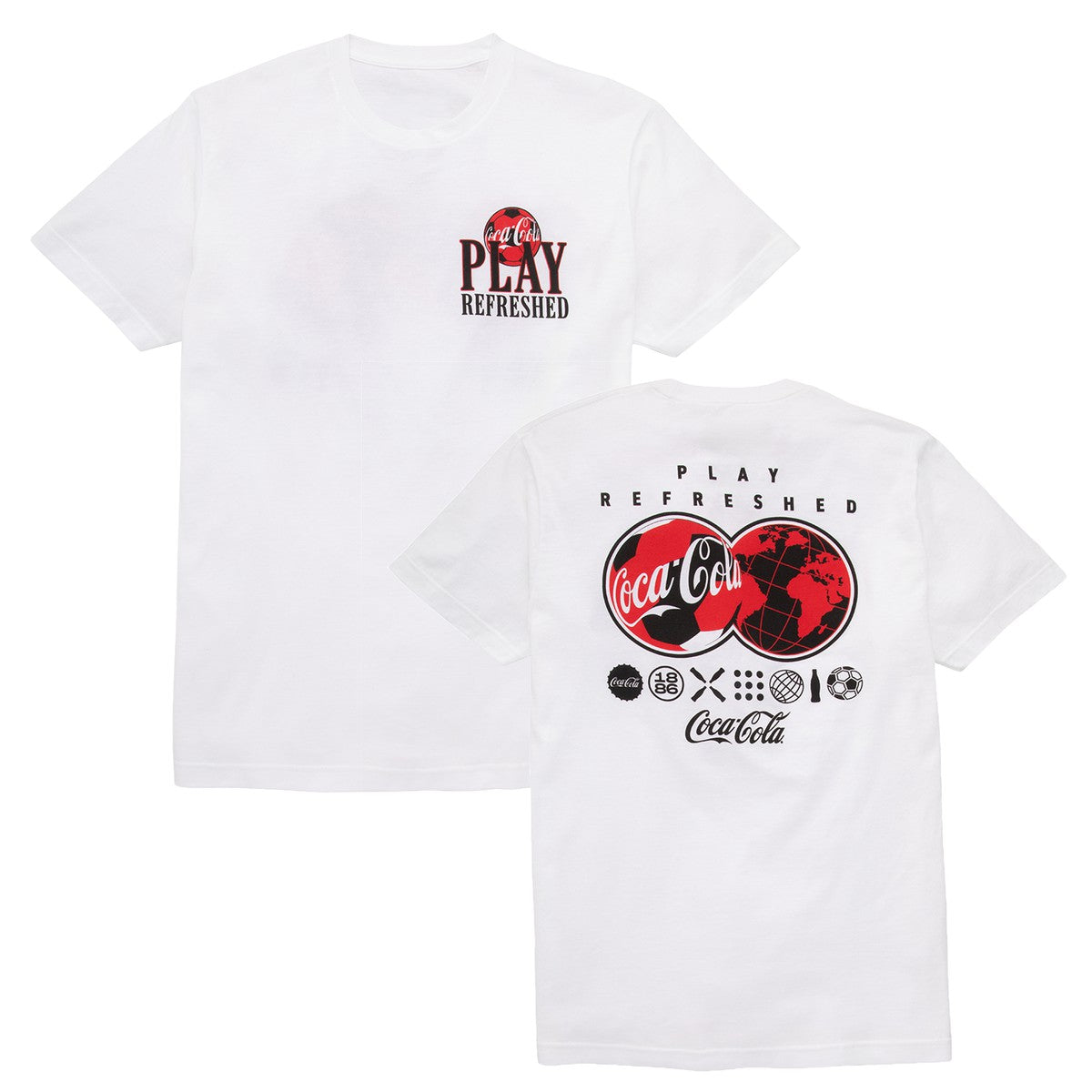 Coca-Cola Store Sale - Coca-Cola Unisex White Play Refreshed T-Shirt