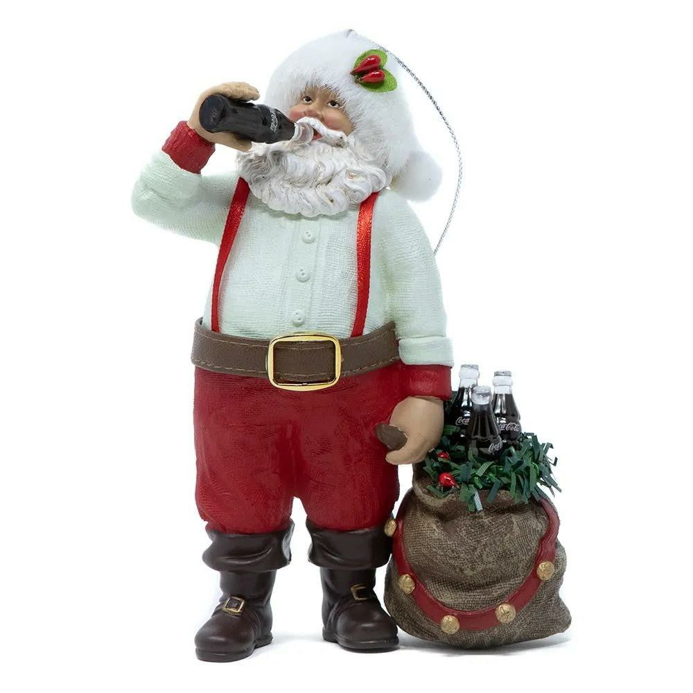 Coca-Cola Store Great Value - Coca-Cola Santa Drinking Coke Ornament