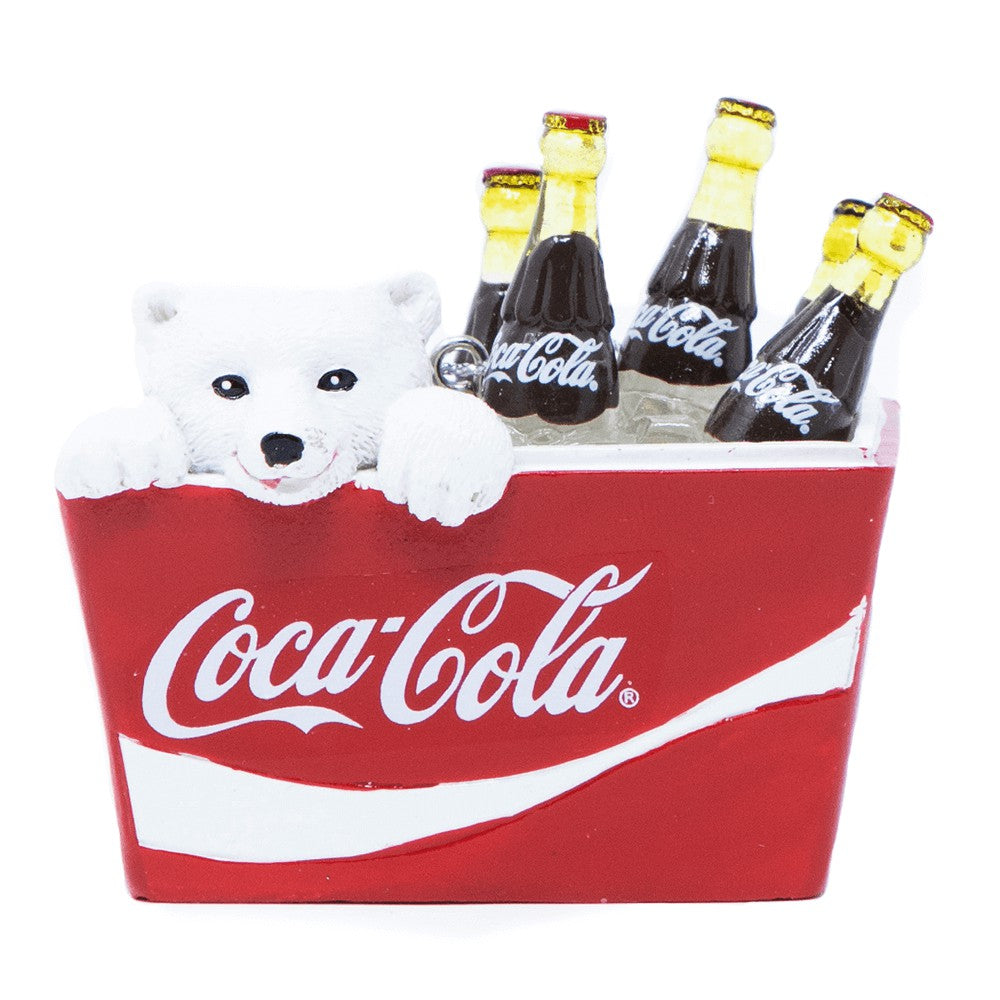 Coca-Cola Store New - Coca‑Cola Polar Bear in Cooler Ornament | 2.75" Resin Holiday Decor