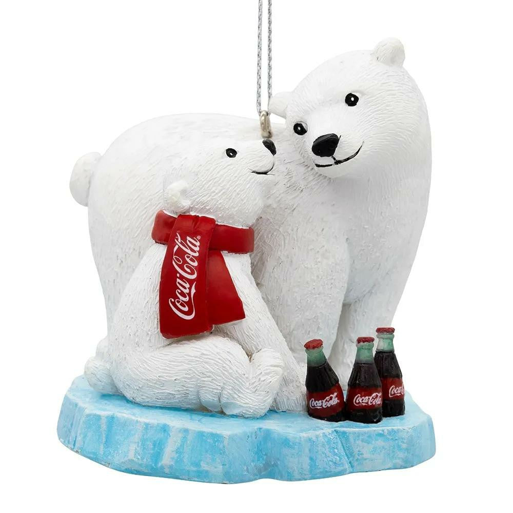 Coca-Cola Store Everyday - Coca Cola Polar Bears on Ice Resin Ornament