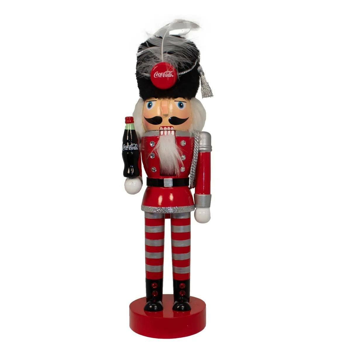 Coca-Cola Store Exclusive - Coca‑Cola Nutcracker Striped Pant Figurine | 10.5" Wooden Holiday Decor