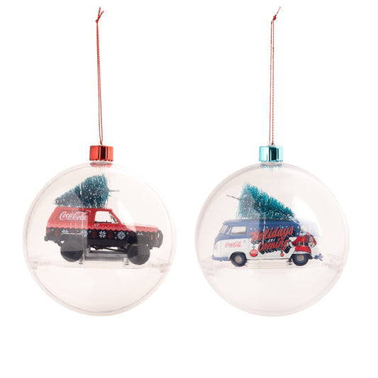 Coca-Cola Store Sale - Coca-Cola Holiday Chevy Truck and VW Van 2 Pack Ornament Set