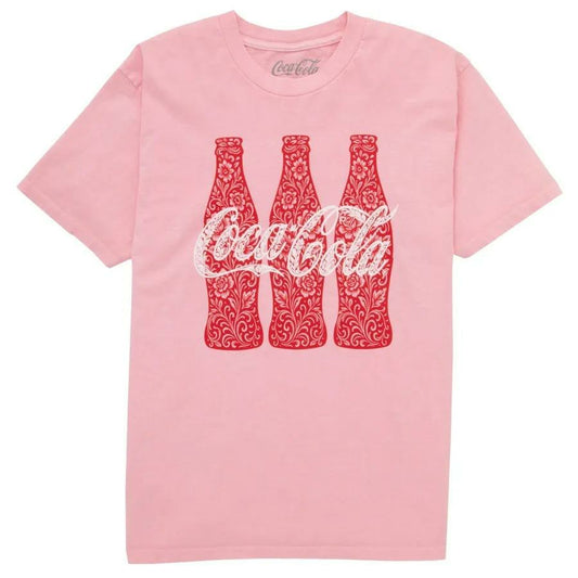 Coca-Cola Store New - Coca‑Cola Bottles Unisex Pink Tee | Graphic Logo T‑Shirt