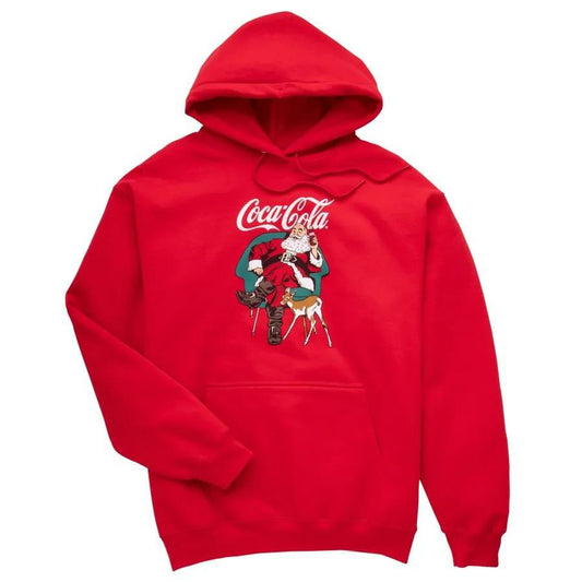 Coca-Cola Store Everyday - Coca-Cola Relaxed Santa With Deer Unisex Hoodie