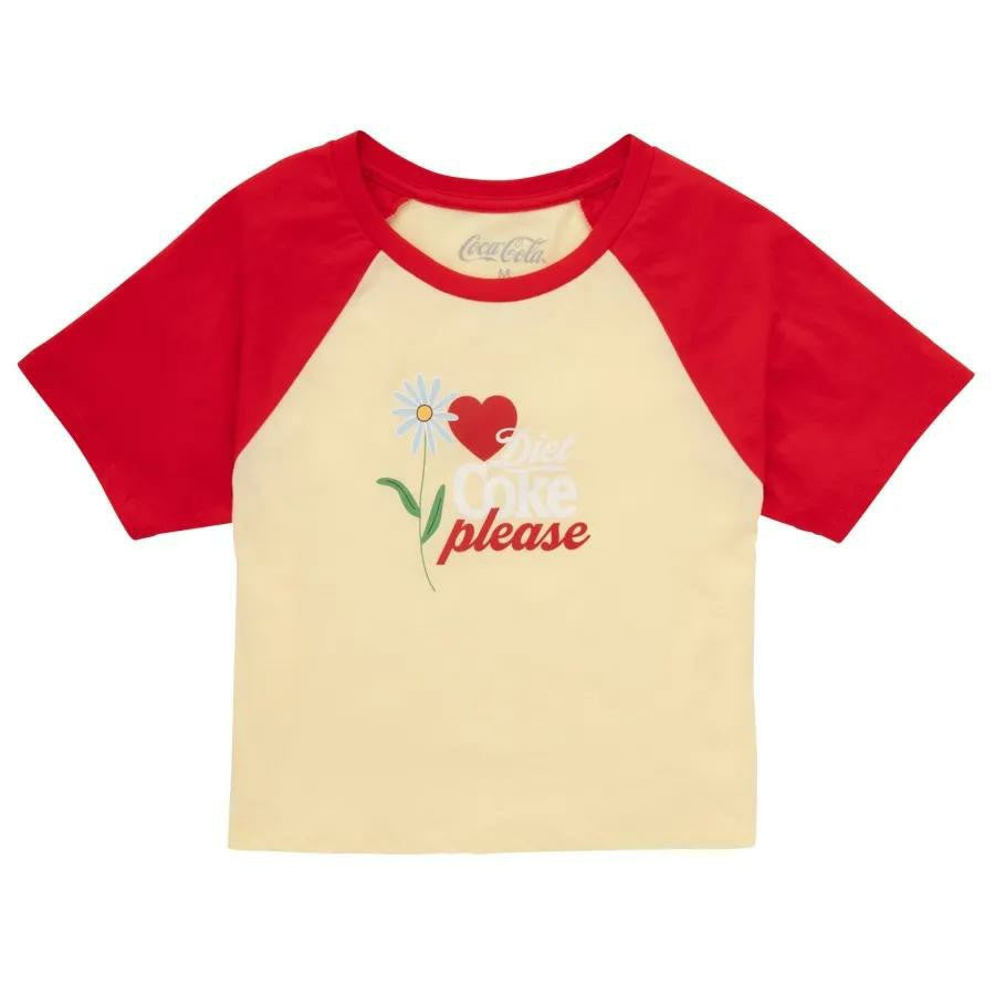 Coca-Cola Store Smart Buy - Diet Coke Please Juniors Raglan Tee | Graphic Crop T‑Shirt