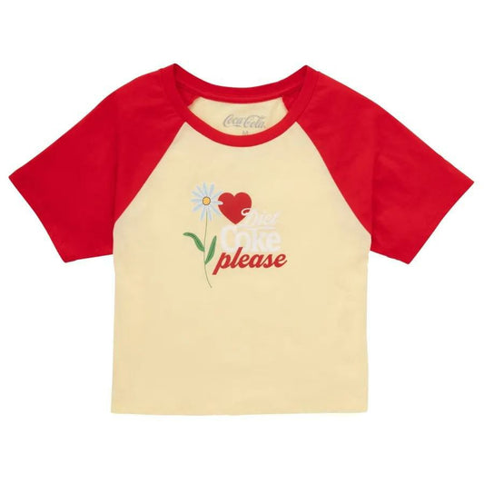 Coca-Cola Store Smart Buy - Diet Coke Please Juniors Raglan Tee | Graphic Crop T‑Shirt