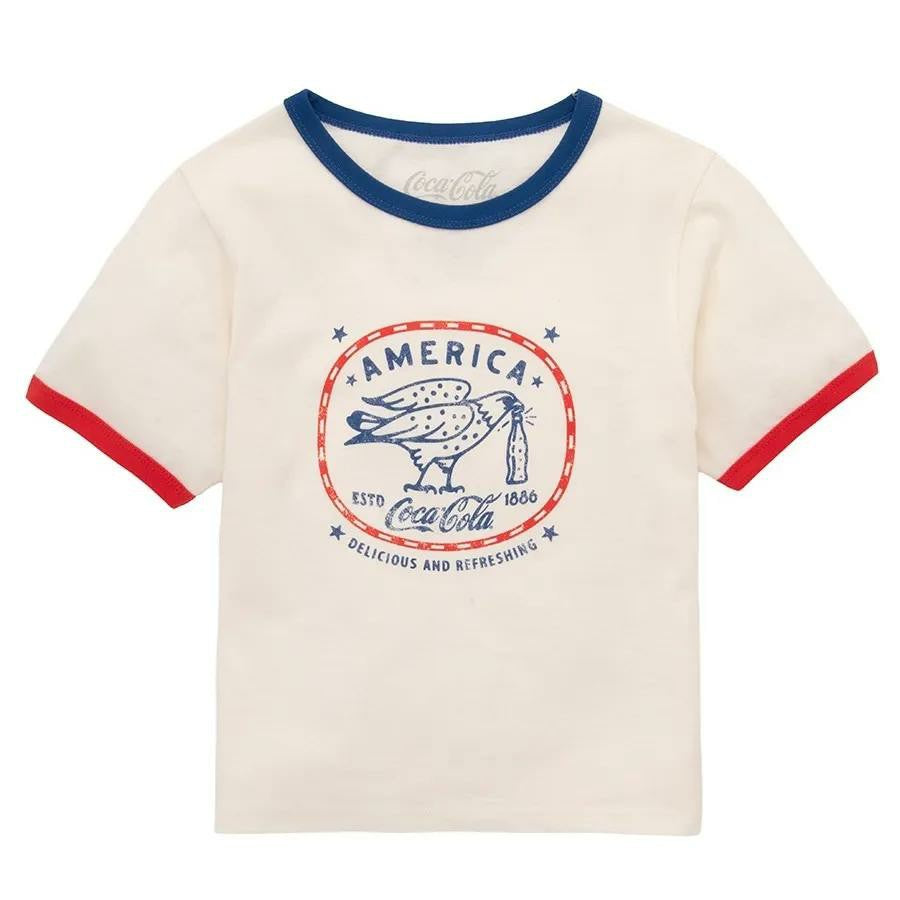 Coca-Cola Store New - Coca‑Cola America Retro Ringer Women's T‑Shirt