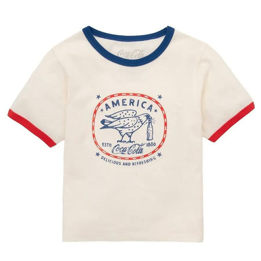Coca-Cola Store New - Coca‑Cola America Retro Ringer Women's T‑Shirt