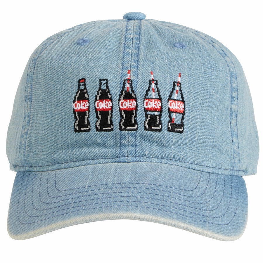 Coca-Cola Store Signature - Coca-Cola Pixel Bottles Denim Baseball Cap