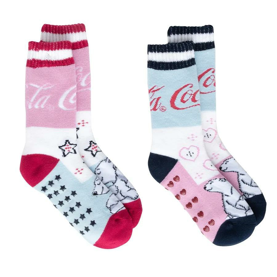 Coca-Cola Store Quality - Coca-Cola Polar Bear Love 2pk Slipper Socks