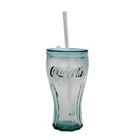 Coca-Cola Store Everyday - Coca-Cola Glass Genuine w/ Lid & Straw 15 oz
