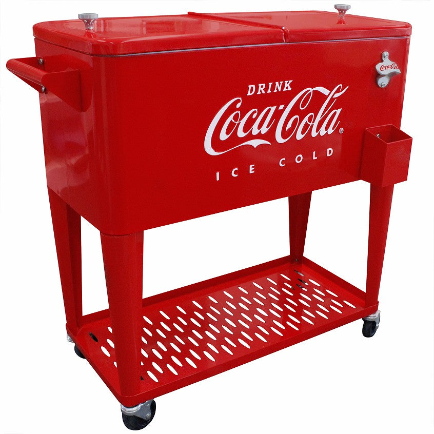 Coca-Cola Store Special Offer - Coca-Cola 80Q Embossed Ice Cold Cooler W/Grated Tray