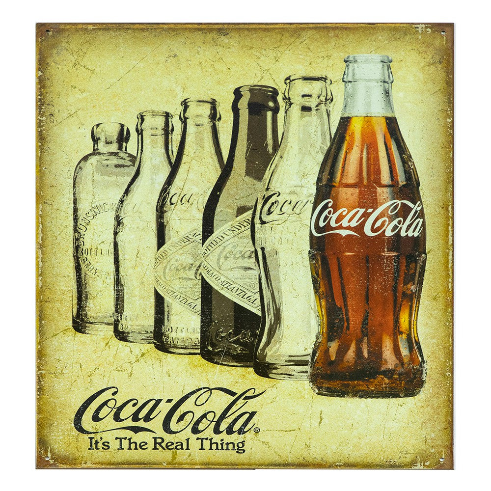 Coca-Cola Store Special Offer - Coca-Cola Real Thing Evolution Bottles Tin Sign