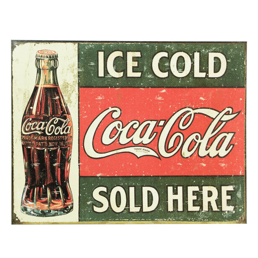 Coca-Cola Store Quality - Coca-Cola 1916 Ice Cold Vintage Metal Sign