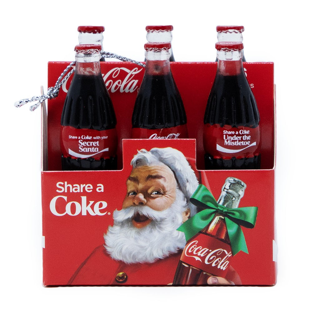 Coca-Cola Store New - Coca-Cola Santa 6PK Bottles Ornament