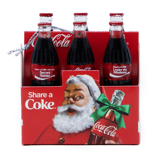 Coca-Cola Store New - Coca-Cola Santa 6PK Bottles Ornament