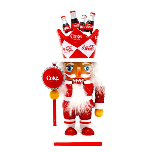 Coca-Cola Store Smart Buy - Coca‑Cola Small Nutcracker Figurine | Kurt S. Adler 7" Wooden Holiday Decor