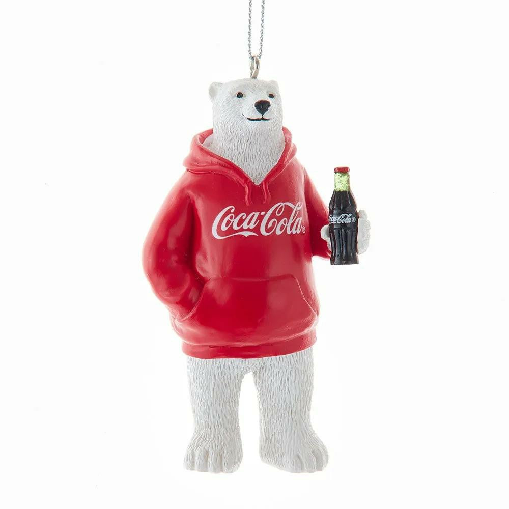 Coca-Cola Store Hot Sale - Polar Bear Hoodie Resin Ornament | 3.625" Coca‑Cola Holiday Decor