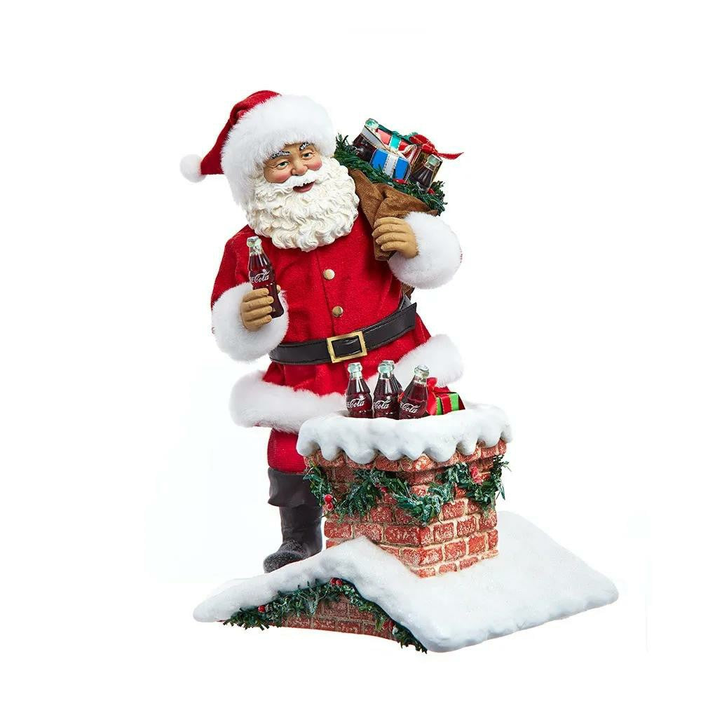 Coca-Cola Store Hot Sale - Santa in Chimney Figurine | 10.5" Coca‑Cola Holiday Decor